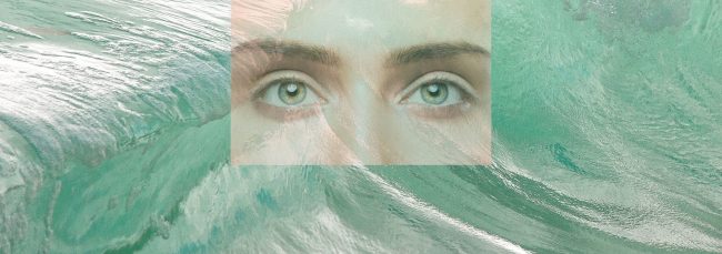 grüne Welle mit Augen