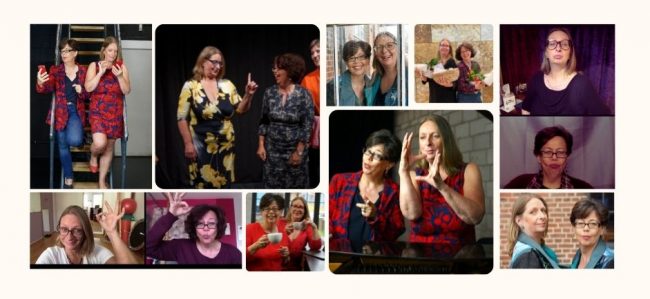 Pale Yellow and Blue Rounded Square Photo Collage (941 x 433 px)